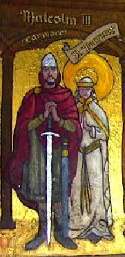 Malcolm III d'cosse et Sainte Marguerite-Fresque du XIXe sicle